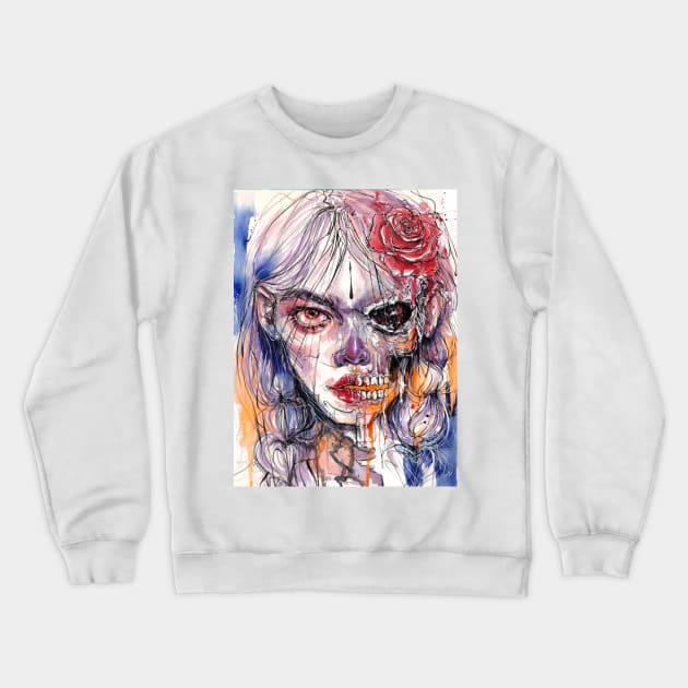 Skull Girl Crewneck Sweatshirt by xxdoriana